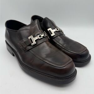 EUC Carlo Morandi Brown Leather Shoes Loafer Made in Italy Men's Size 9.5